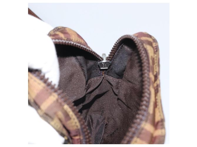 Borsa a Spalla in Tela Zucca FENDI Nera e Marrone Auth ep13292 Nero - vista 19