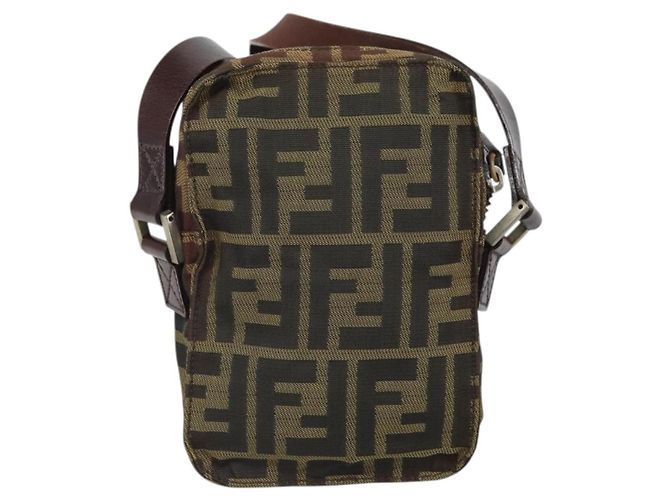 Borsa a Spalla in Tela Zucca FENDI Nera e Marrone Auth ep13292 Nero - vista 2