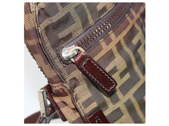 Borsa a Spalla in Tela Zucca FENDI Nera e Marrone Auth ep13292 Nero - vista 21