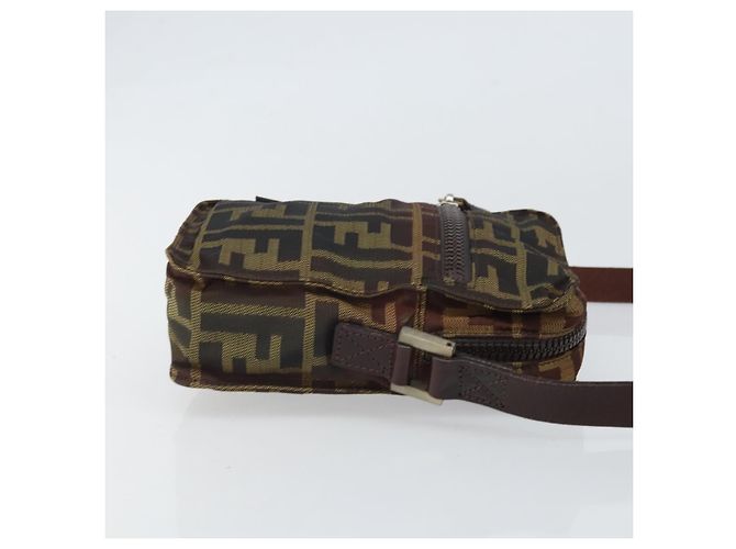 Borsa a Spalla in Tela Zucca FENDI Nera e Marrone Auth ep13292 Nero - vista 3