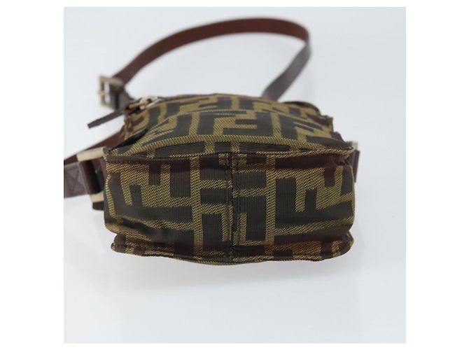 Borsa a Spalla in Tela Zucca FENDI Nera e Marrone Auth ep13292 Nero - vista 5