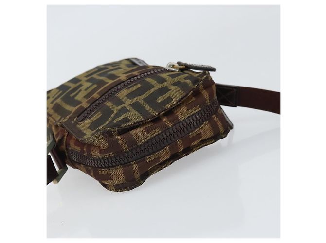 Borsa a Spalla in Tela Zucca FENDI Nera e Marrone Auth ep13292 Nero - vista 6