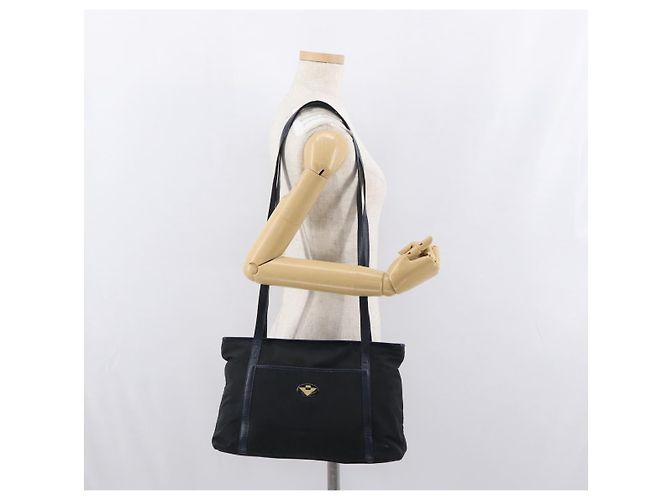 Bottega Veneta Borsa a Spalla in Nylon Blu Navy Auth bs32782 - vista 24