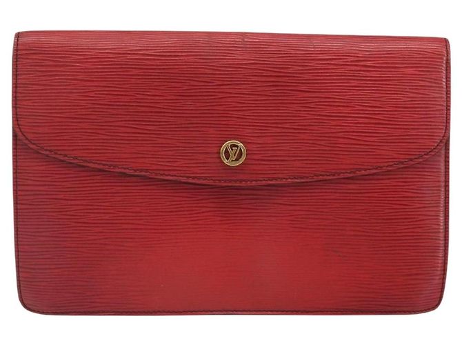 LOUIS VUITTON Clutch Epi Montaigne 27 Rosso M52657 LV Auth 168213 - vista 13