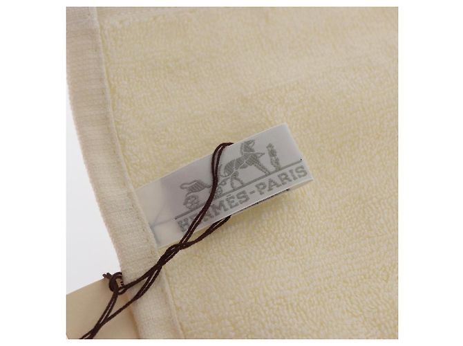 Hermès HERMES Eau de Barbe Scarlatta Set Regalo Fazzoletti Cotone Beige Auth 167972 - vista 12