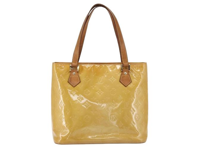 LOUIS VUITTON Borsa a mano Monogram Vernis Houston Gialla M91121 LV Auth ka2072 Giallo - vista 2