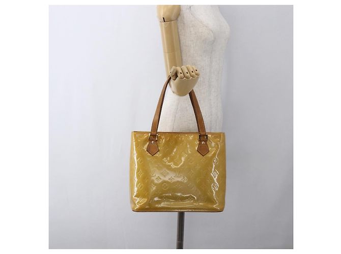 LOUIS VUITTON Borsa a mano Monogram Vernis Houston Gialla M91121 LV Auth ka2072 Giallo - vista 23