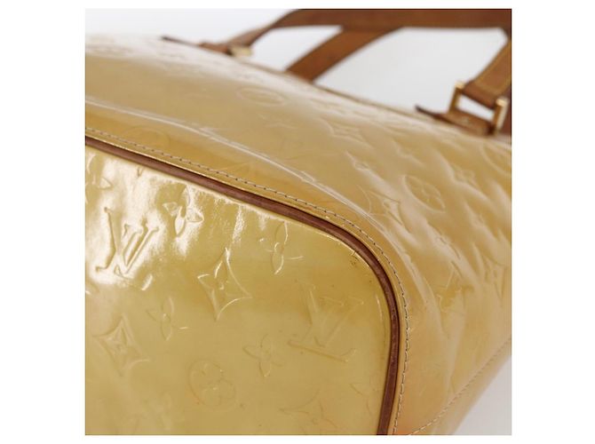 LOUIS VUITTON Borsa a mano Monogram Vernis Houston Gialla M91121 LV Auth ka2072 Giallo - vista 9