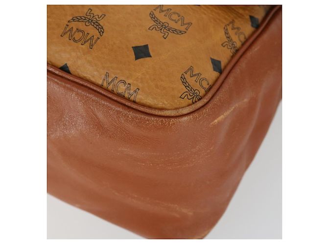 Borsa a Spalla MCM Vicetos Logogram in Pelle PVC Marrone Oro Auth BA9893 D'oro - vista 10