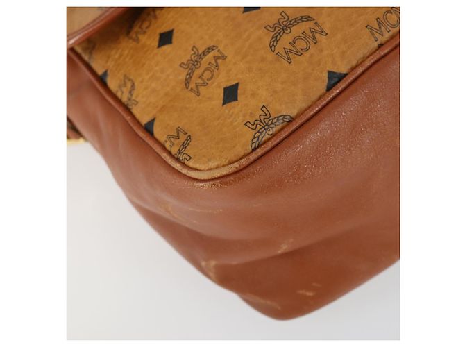 Borsa a Spalla MCM Vicetos Logogram in Pelle PVC Marrone Oro Auth BA9893 D'oro - vista 11