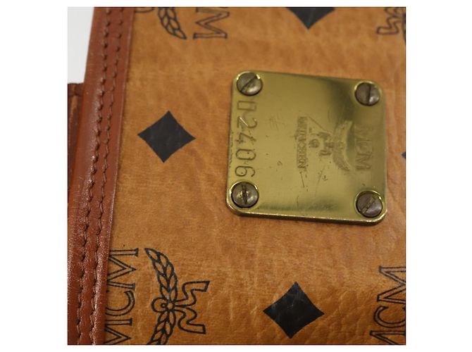 Borsa a Spalla MCM Vicetos Logogram in Pelle PVC Marrone Oro Auth BA9893 D'oro - vista 22