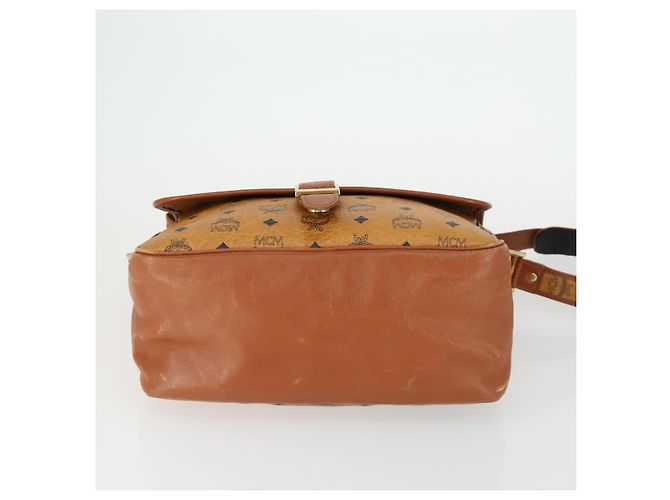 Borsa a Spalla MCM Vicetos Logogram in Pelle PVC Marrone Oro Auth BA9893 D'oro - vista 9