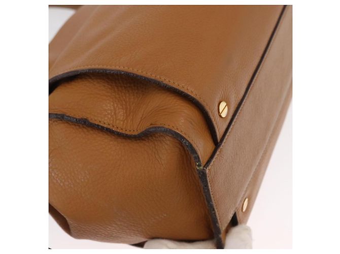 Chloé Borsa a Mano Chloe in Pelle Marrone Oro Auth 169414 D'oro - vista 10