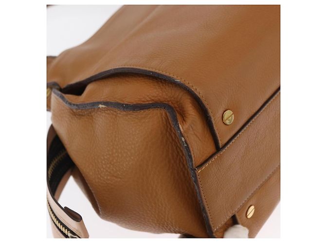 Chloé Borsa a Mano Chloe in Pelle Marrone Oro Auth 169414 D'oro - vista 12