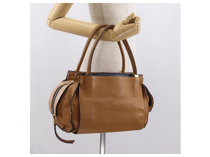 Chloé Borsa a Mano Chloe in Pelle Marrone Oro Auth 169414 D'oro - vista 22
