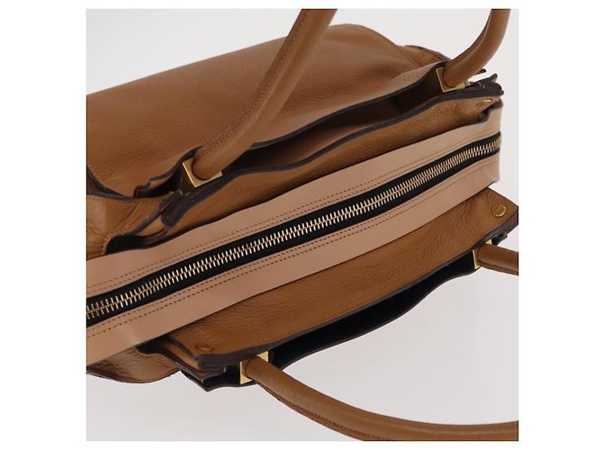 Chloé Borsa a Mano Chloe in Pelle Marrone Oro Auth 169414 D'oro - vista 6