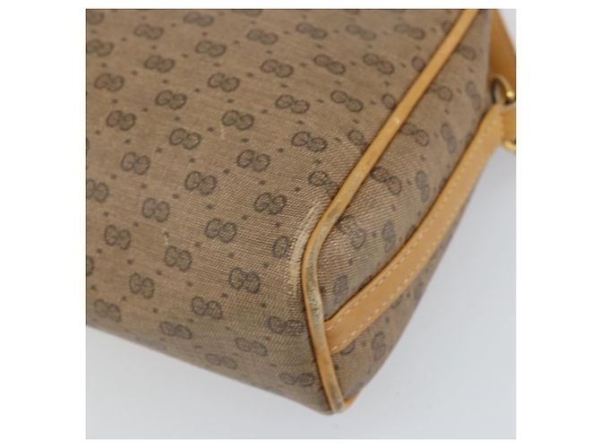 Gucci Borsa a spalla Micro GG Supreme in PVC Beige Oro Auth 170584 D'oro - vista 10