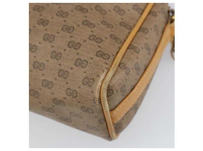 Gucci Borsa a spalla Micro GG Supreme in PVC Beige Oro Auth 170584 D'oro - vista 12