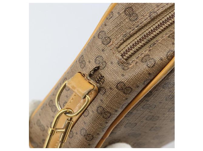 Gucci Borsa a spalla Micro GG Supreme in PVC Beige Oro Auth 170584 D'oro - vista 14
