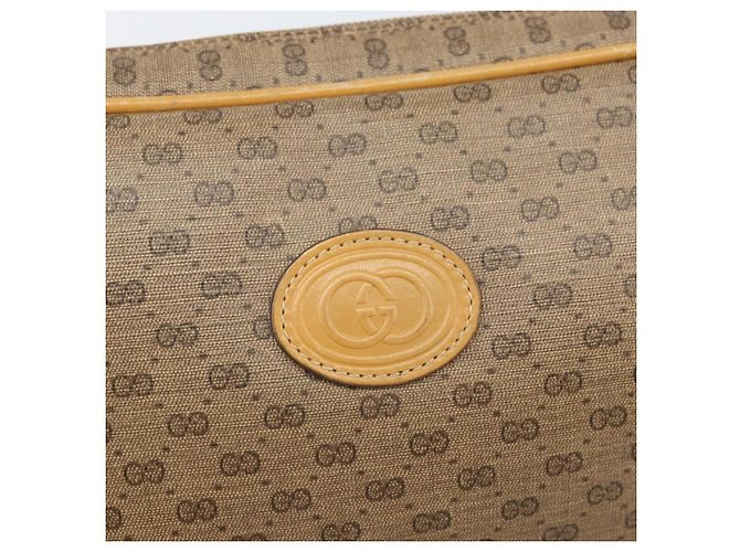 Gucci Borsa a spalla Micro GG Supreme in PVC Beige Oro Auth 170584 D'oro - vista 15