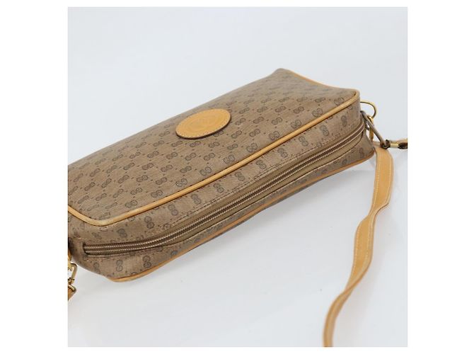 Gucci Borsa a spalla Micro GG Supreme in PVC Beige Oro Auth 170584 D'oro - vista 6