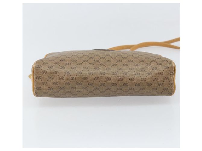 Gucci Borsa a spalla Micro GG Supreme in PVC Beige Oro Auth 170584 D'oro - vista 9