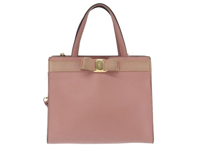 Borsa a mano in pelle Salvatore Ferragamo Vala 2way Rosa Oro Auth 170124 D'oro - vista 2