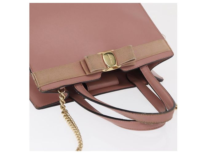 Borsa a mano in pelle Salvatore Ferragamo Vala 2way Rosa Oro Auth 170124 D'oro - vista 7
