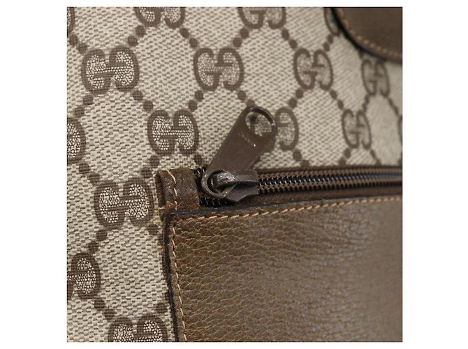 Gucci Borsa Tote GG Supreme in PVC Beige Oro 002 103 1301 Auth ka2063 - vista 14
