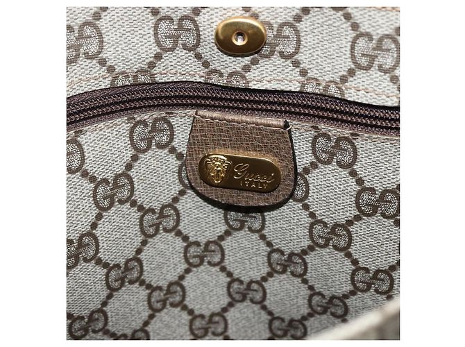 Gucci Borsa Tote GG Supreme in PVC Beige Oro 002 103 1301 Auth ka2063 - vista 15