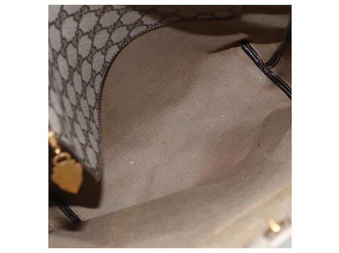 Gucci Borsa Tote GG Supreme in PVC Beige Oro 002 103 1301 Auth ka2063 - vista 17