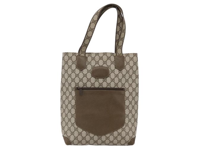 Gucci Borsa Tote GG Supreme in PVC Beige Oro 002 103 1301 Auth ka2063 - vista 2