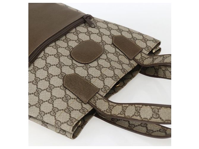 Gucci Borsa Tote GG Supreme in PVC Beige Oro 002 103 1301 Auth ka2063 - vista 6