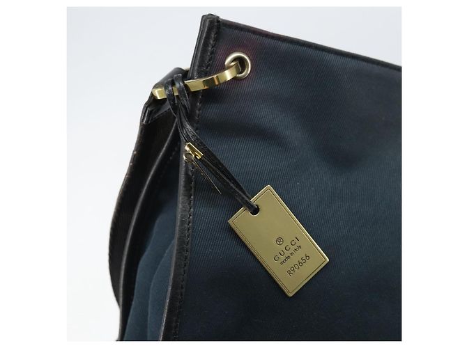 Borsa a Spalla Sherry Line GUCCI in Tela Nera e Oro 90656 Auth hk3366 Nero D'oro - vista 15