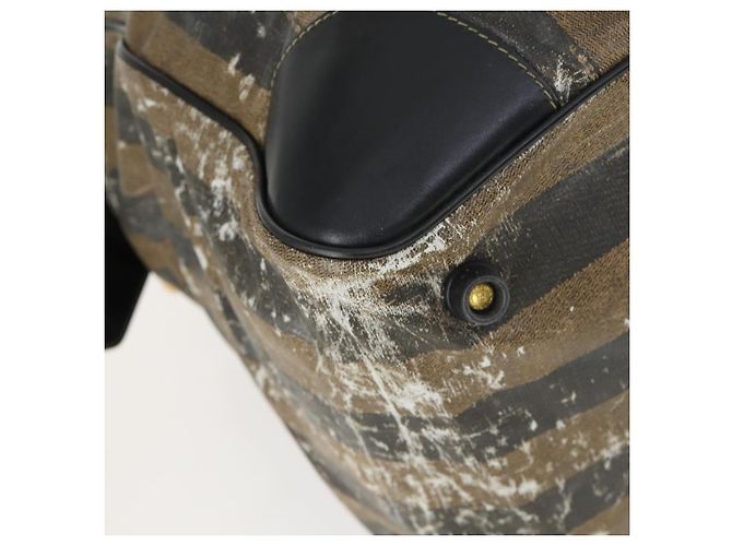 Pequin Borsa Boston in tela Pecan FENDI Nylon 2in1 Nero Marrone oro Auth th6585 D'oro - vista 15