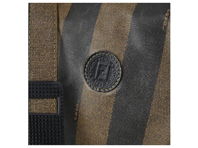 Pequin Borsa Boston in tela Pecan FENDI Nylon 2in1 Nero Marrone oro Auth th6585 D'oro - vista 18