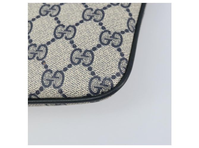 Borsa a Spalla Gucci GG Supreme Sherry Line PVC Blu Navy Oro 904 02 047 Auth 170730 D'oro - vista 10