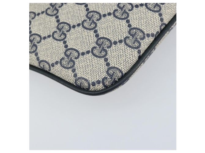Borsa a Spalla Gucci GG Supreme Sherry Line PVC Blu Navy Oro 904 02 047 Auth 170730 D'oro - vista 11