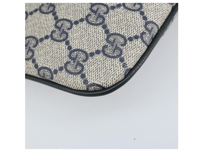 Borsa a Spalla Gucci GG Supreme Sherry Line PVC Blu Navy Oro 904 02 047 Auth 170730 D'oro - vista 13