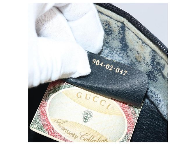 Borsa a Spalla Gucci GG Supreme Sherry Line PVC Blu Navy Oro 904 02 047 Auth 170730 D'oro - vista 21