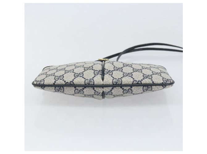 Borsa a Spalla Gucci GG Supreme Sherry Line PVC Blu Navy Oro 904 02 047 Auth 170730 D'oro - vista 9