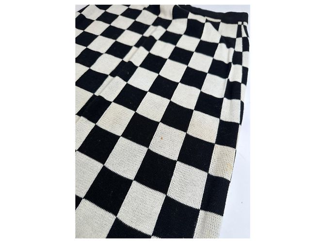 Céline Vintage Celine Paris Rock mit Schachmuster in Schwarz und Weiß 40/L - Ansicht 12