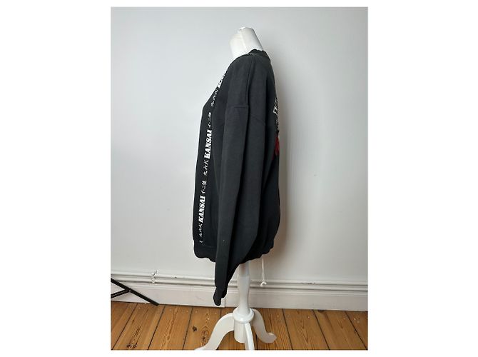 Autre Marque Pull ras du cou abstrait vintage Kansai Yamamoto noir M - vue 2