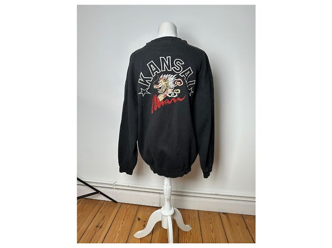 Autre Marque Pull ras du cou abstrait vintage Kansai Yamamoto noir M - vue 3