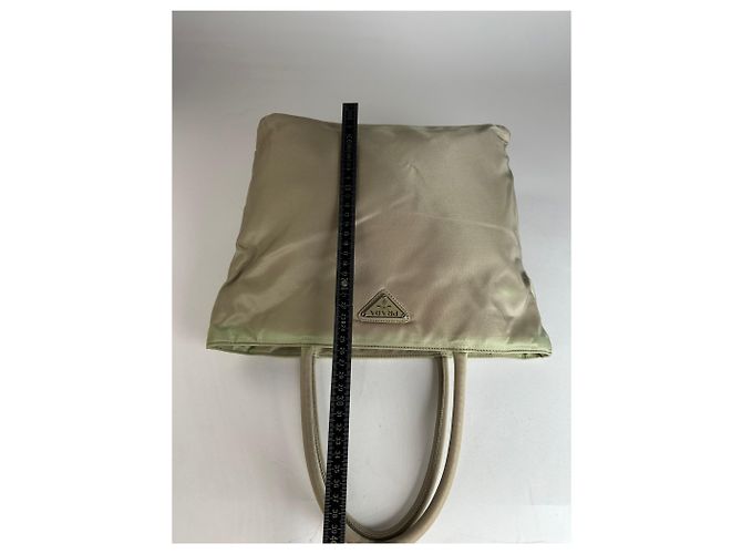 Vintage Prada Polyester-Handtasche Grau - Ansicht 10