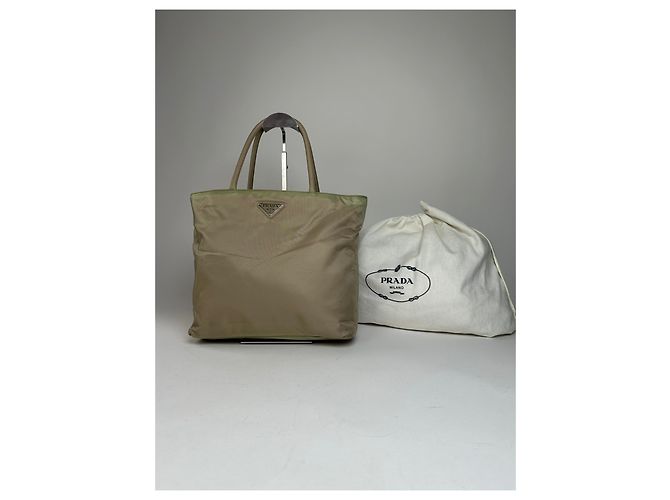 Vintage Prada Polyester-Handtasche Grau - Ansicht 12