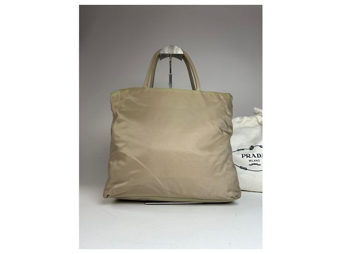 Vintage Prada Polyester-Handtasche Grau - Ansicht 13