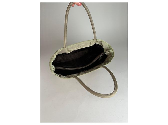 Vintage Prada Polyester-Handtasche Grau - Ansicht 4