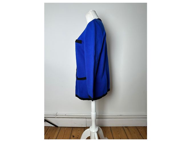 Vintage Yves Saint Laurent Pullover Blau Schwarz M - Ansicht 2