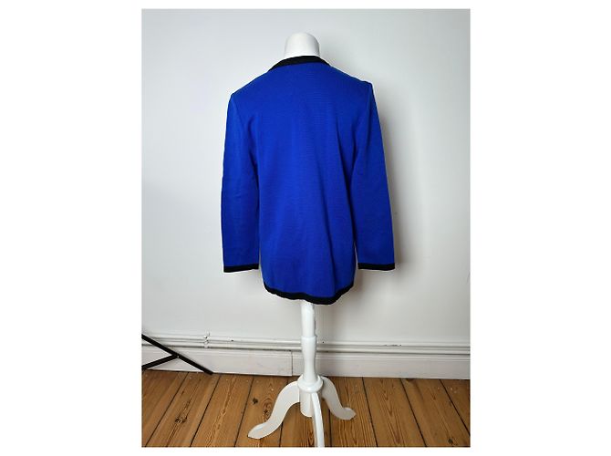 Vintage Yves Saint Laurent Pullover Blau Schwarz M - Ansicht 3
